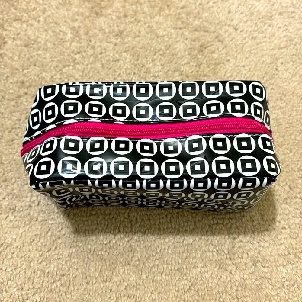 NEW LANCOME Cosmetics Pouch Black & Pink